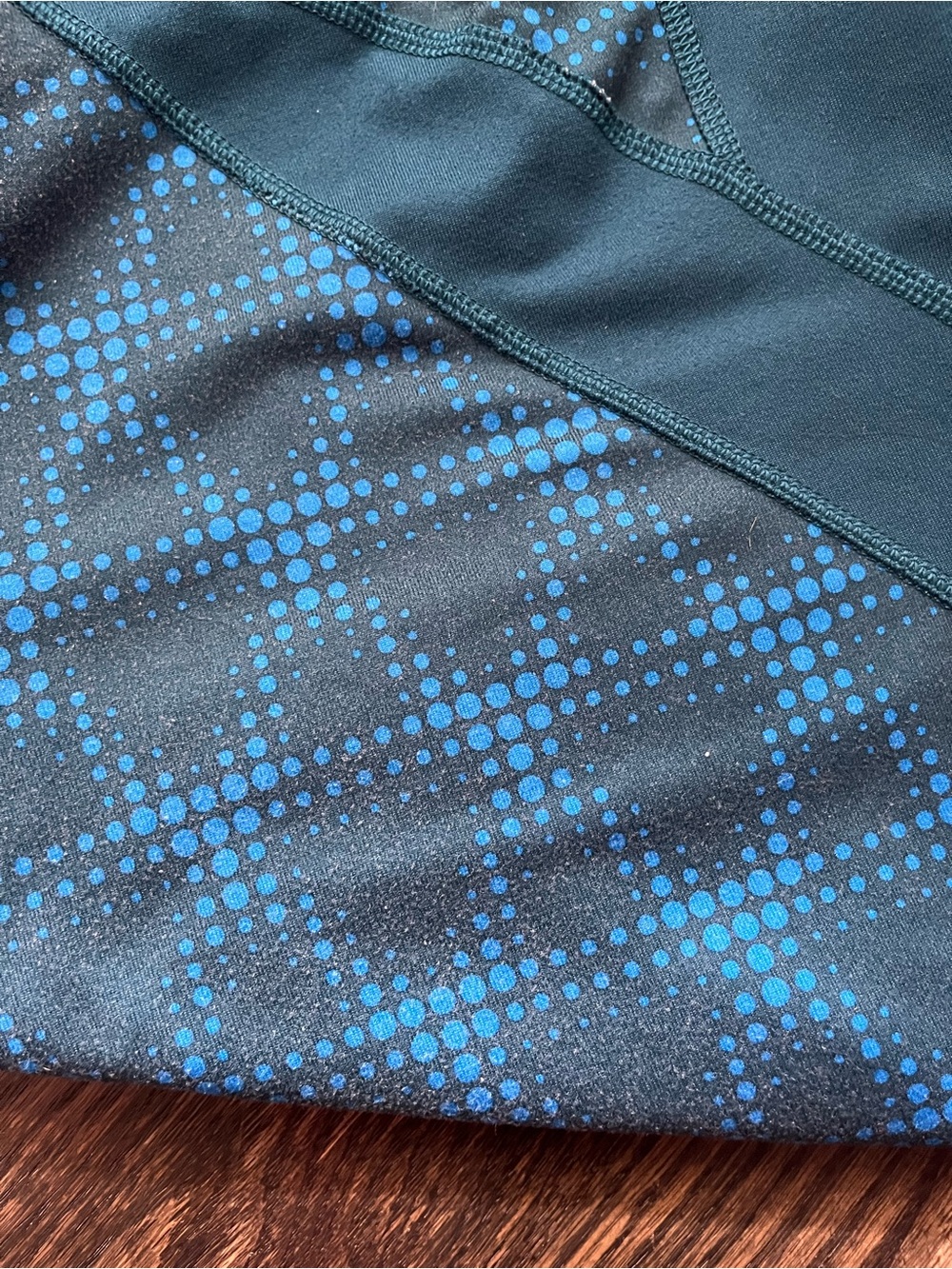Adidas Climalite Aqua Blue Mineral Dot High-Rise Capri 3/4 Leggings Size L - Picture 5 of 11